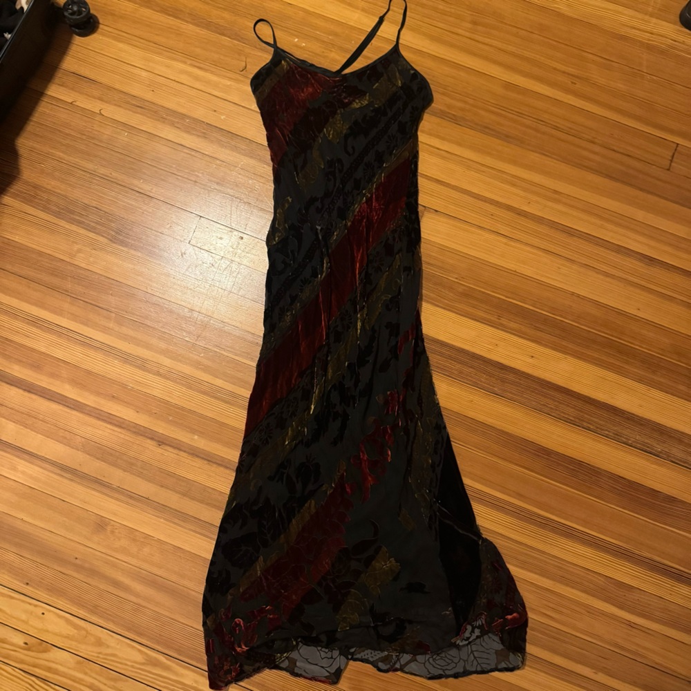 Betsey Johnson New York vintage 90s y2k burnout velvet slip dress